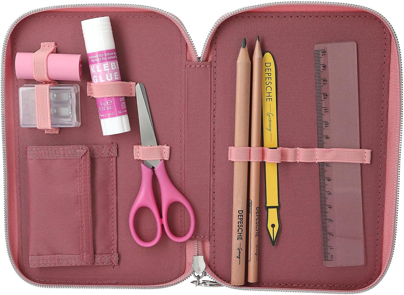 Miss Melody - Triple Pencil Case Led - Rust-Colored