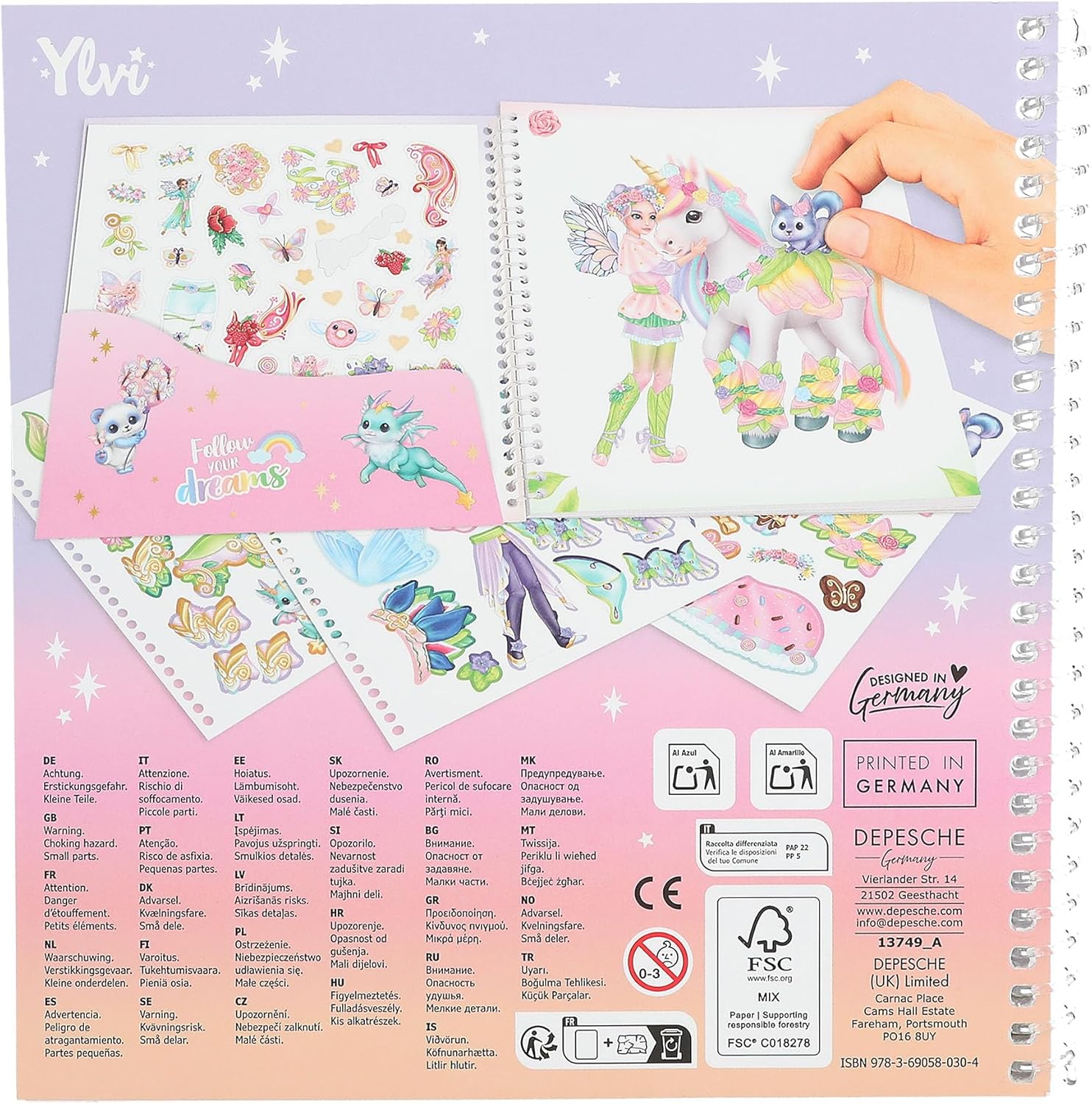 Ylvi 413749 24 Page Dress Me Up Sticker Book with 11 Sticker Sheets