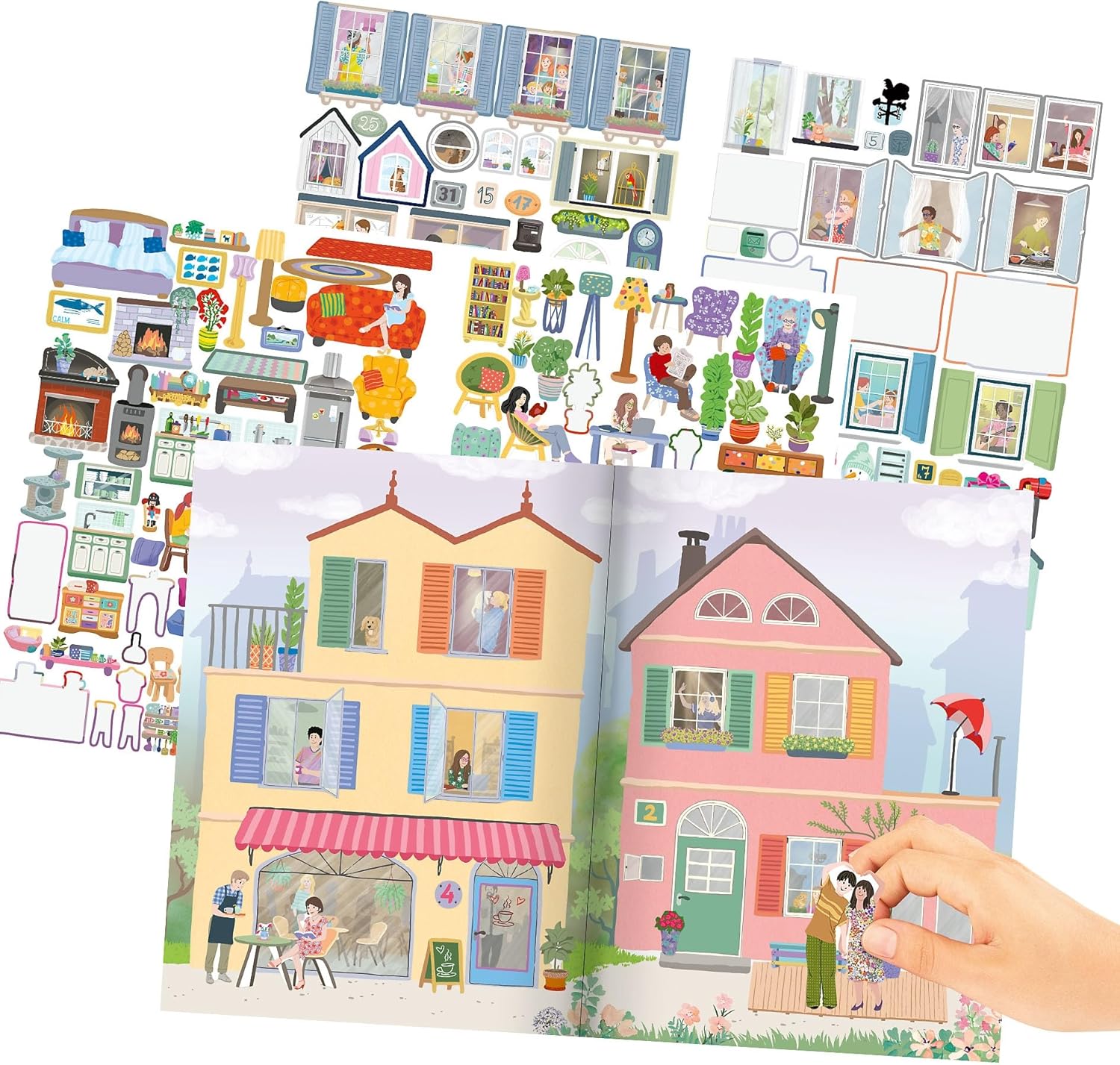 Depesche 13806 Create Your Sweet Home Sticker Book with 24 Pages for Designing Different Rooms, Includes More Than 420 Stickers