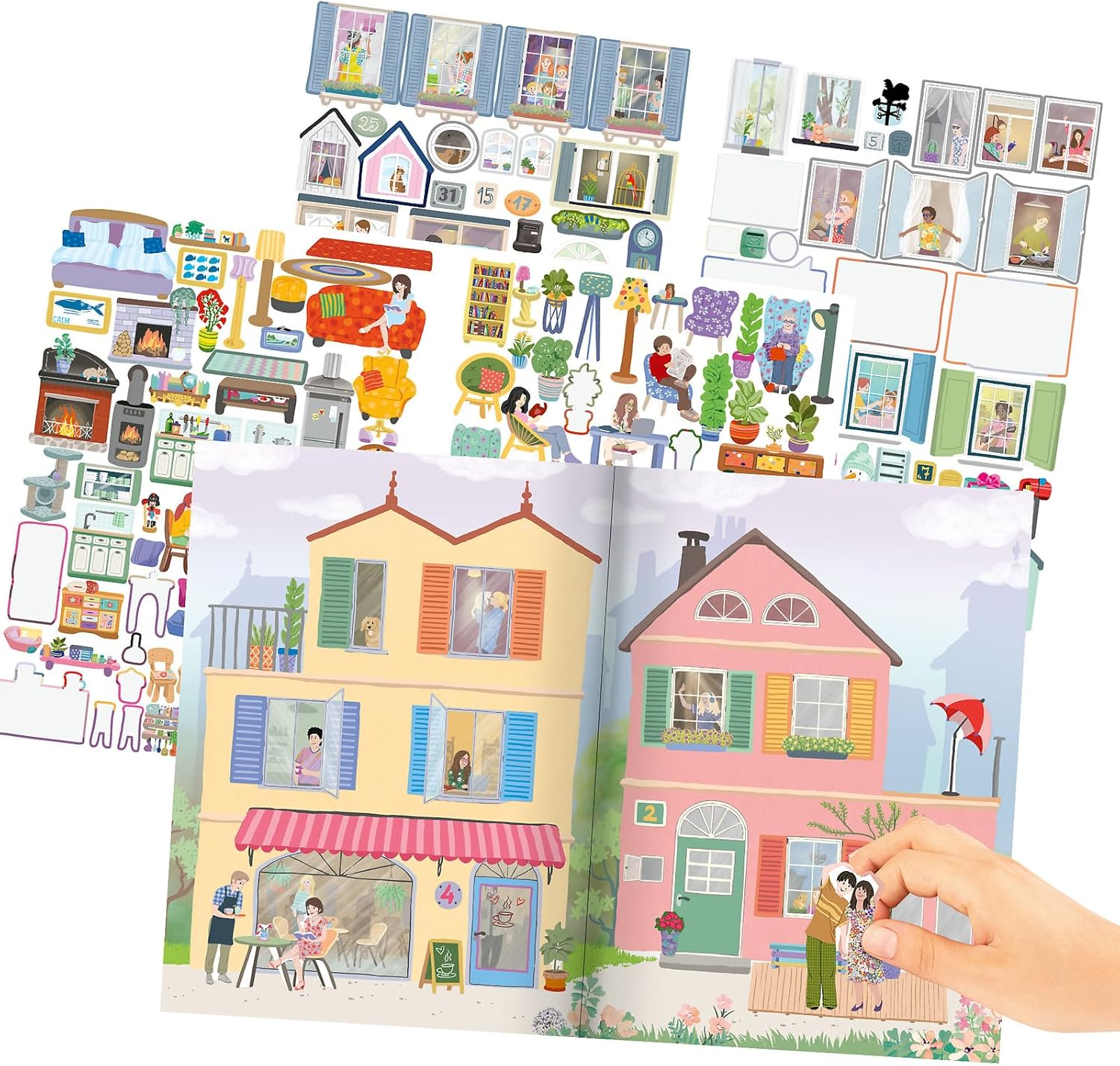 Depesche 13806 Create Your Sweet Home Sticker Book with 24 Pages for Designing Different Rooms, Includes More Than 420 Stickers