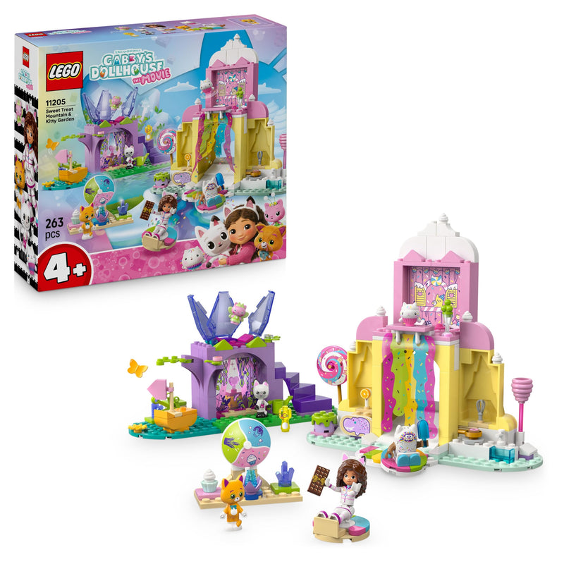 LEGO Gabby's Dollhouse Sweet Treat Mountain & Kitty Garden Toy - incl. a Mini Doll, Pandy Paws & Kitty Fairy Figures plus Food Accessories - Gift for 4+ Year Old Girls & Movie Fans - 11205