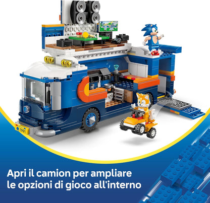 LEGO Sonic the Hedgehog Team Sonic Command Truck Toy - Interactive Set with an ATV Car & 5 Figures incl. Tails - Gift for 8+ Year Old Boys, Girls & Gaming Fans - 77006