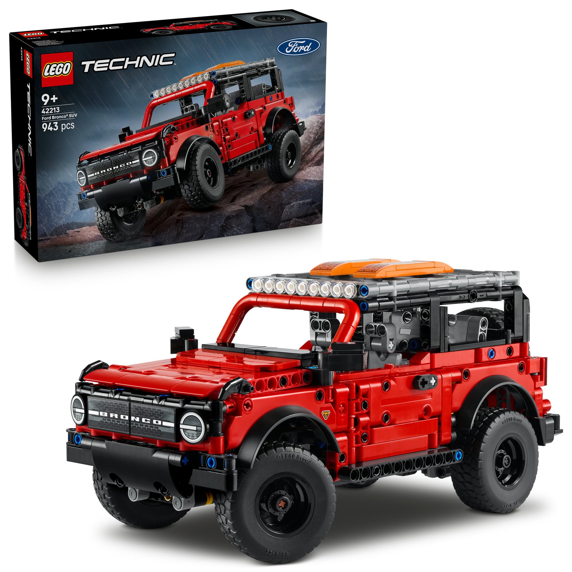 LEGO Technic Ford Bronco SUV Offroad Auto Bouwpakket voor Kinderen – Modelauto Met Openende Deuren, V6-Motor, Ophanging en Besturing – Cadeau Voor Jongens Vanaf 9 Jaar – 42213