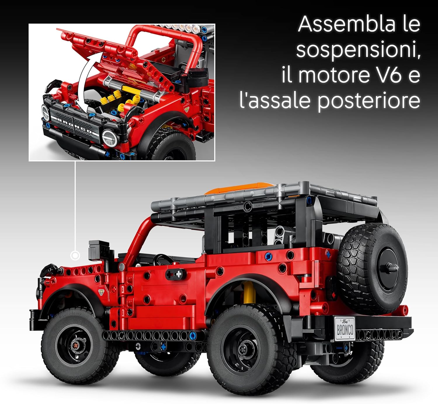 LEGO Technic SUV Ford Bronco - Macchina Giocattolo Off Road - Modellino di Auto con Porte Apribili, Motore V6, Sospensioni e Sterzo - Regalo da Collezione per Bambini da 9 Anni in su - 42213