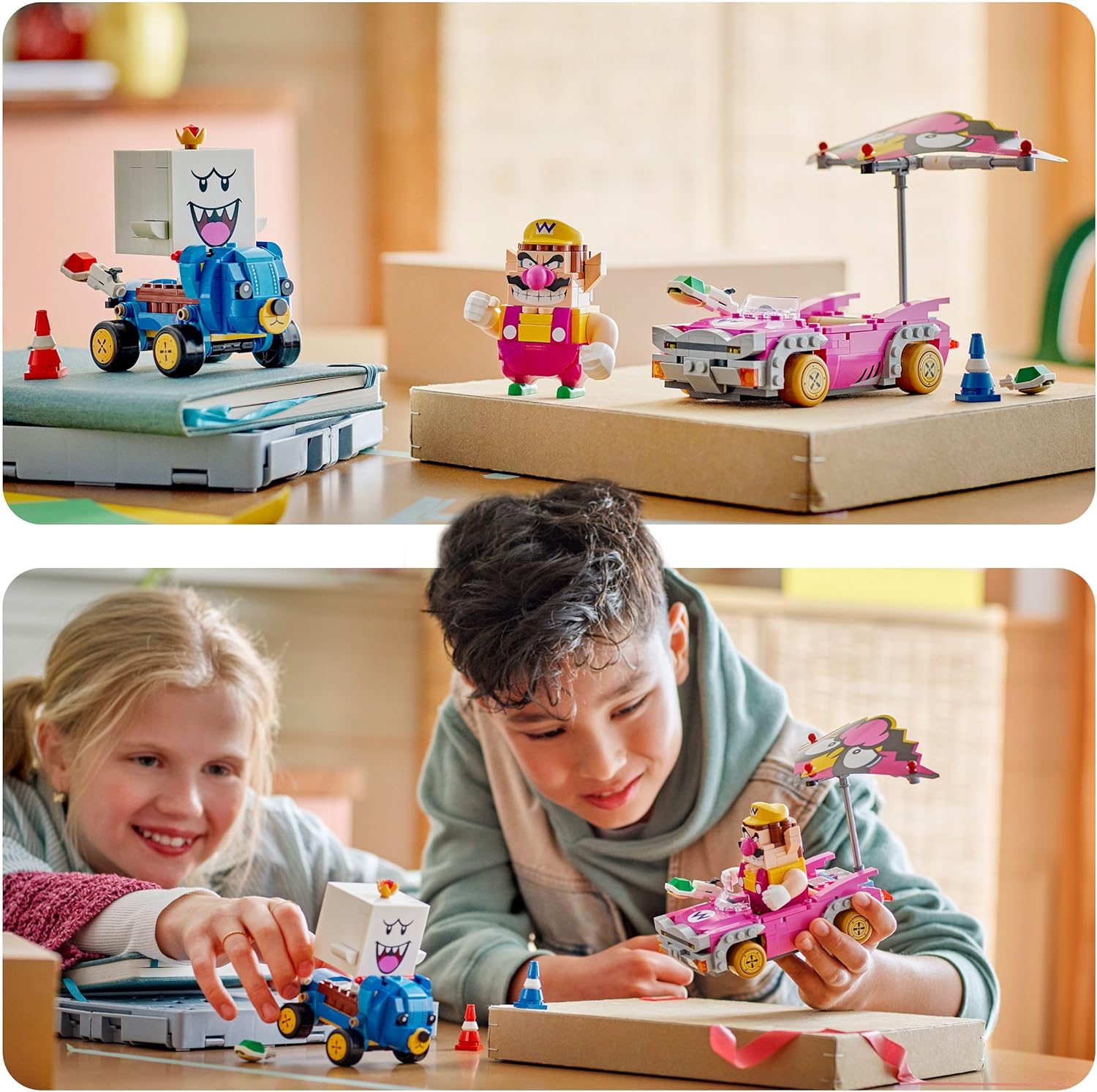 LEGO Super Mario: Mario Kart – Wario & King Boo - Interactive Toy incl. 2 Cars & 2 Figures for Play and Display - Gaming Gift for 8+ Year Old Boys & Girls - 72038