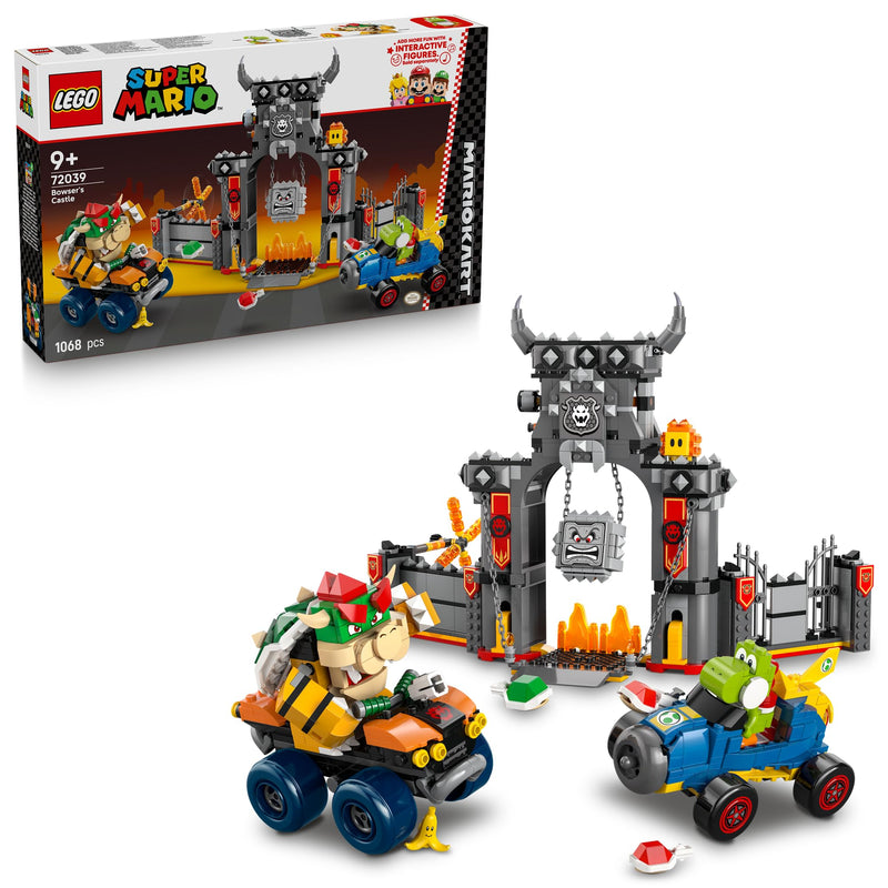 LEGO Super Mario: Mario Kart – Bowser's Castle Toy - Interactive Set with 2 Cars & 4 Figures incl. Yoshi - Gamer Gift for 9+ Year Old Boys & Girls - 72039