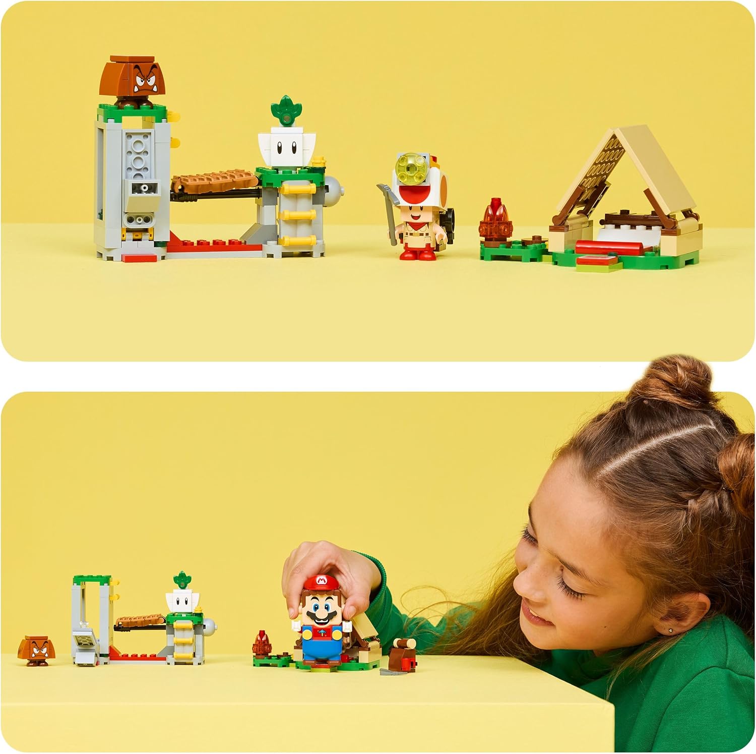 LEGO Super Mario Captain Toad's Camp - Interactive Toy with 3 Figures incl. a Goomba, plus a Tent & Collapsing Bridge - Gamer Gift for 6+ Year Old Boys & Girls - 72040