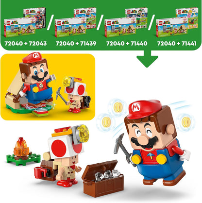 LEGO Super Mario Captain Toad's Camp - Interactive Toy with 3 Figures incl. a Goomba, plus a Tent & Collapsing Bridge - Gamer Gift for 6+ Year Old Boys & Girls - 72040