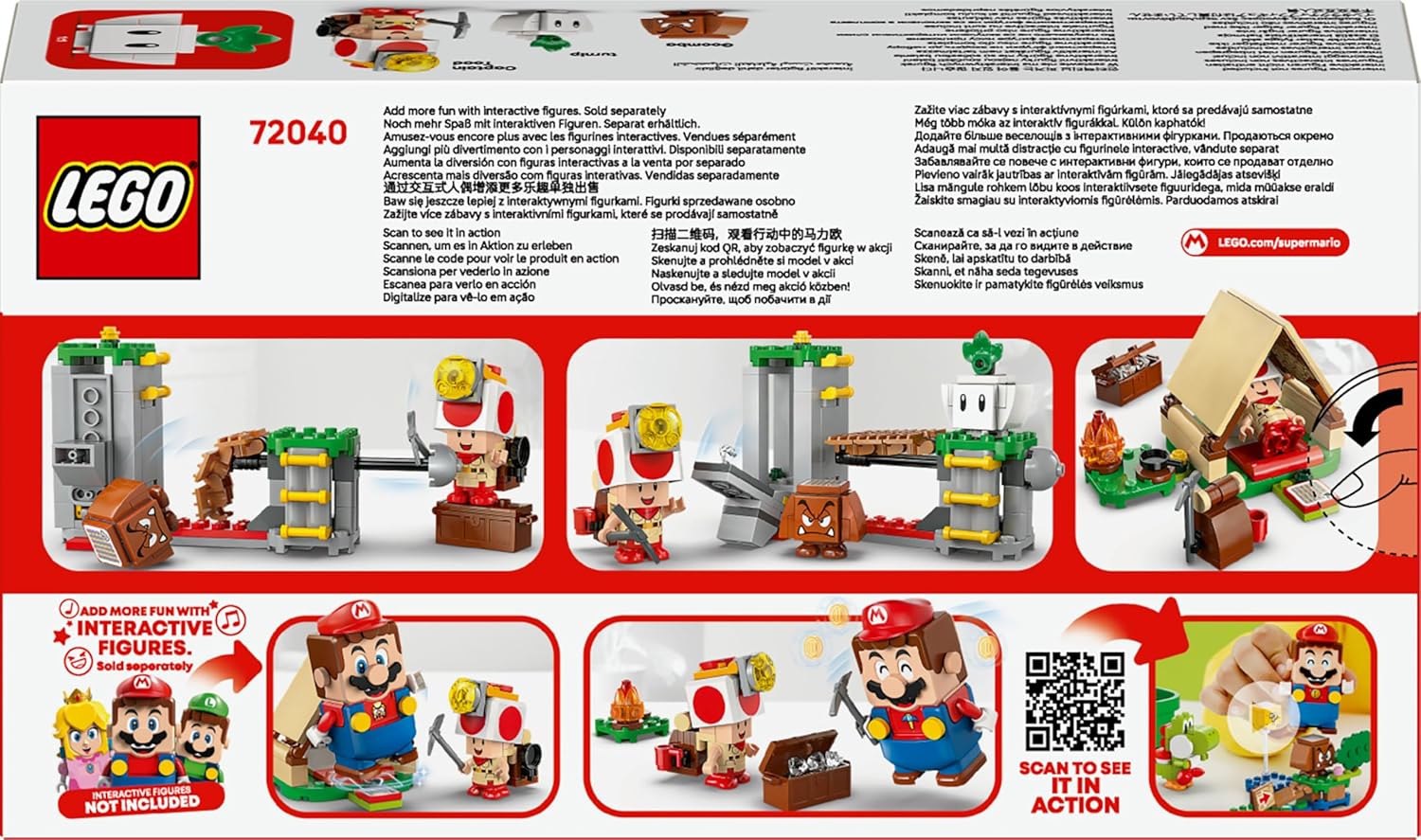 LEGO Super Mario Captain Toad's Camp - Interactive Toy with 3 Figures incl. a Goomba, plus a Tent & Collapsing Bridge - Gamer Gift for 6+ Year Old Boys & Girls - 72040