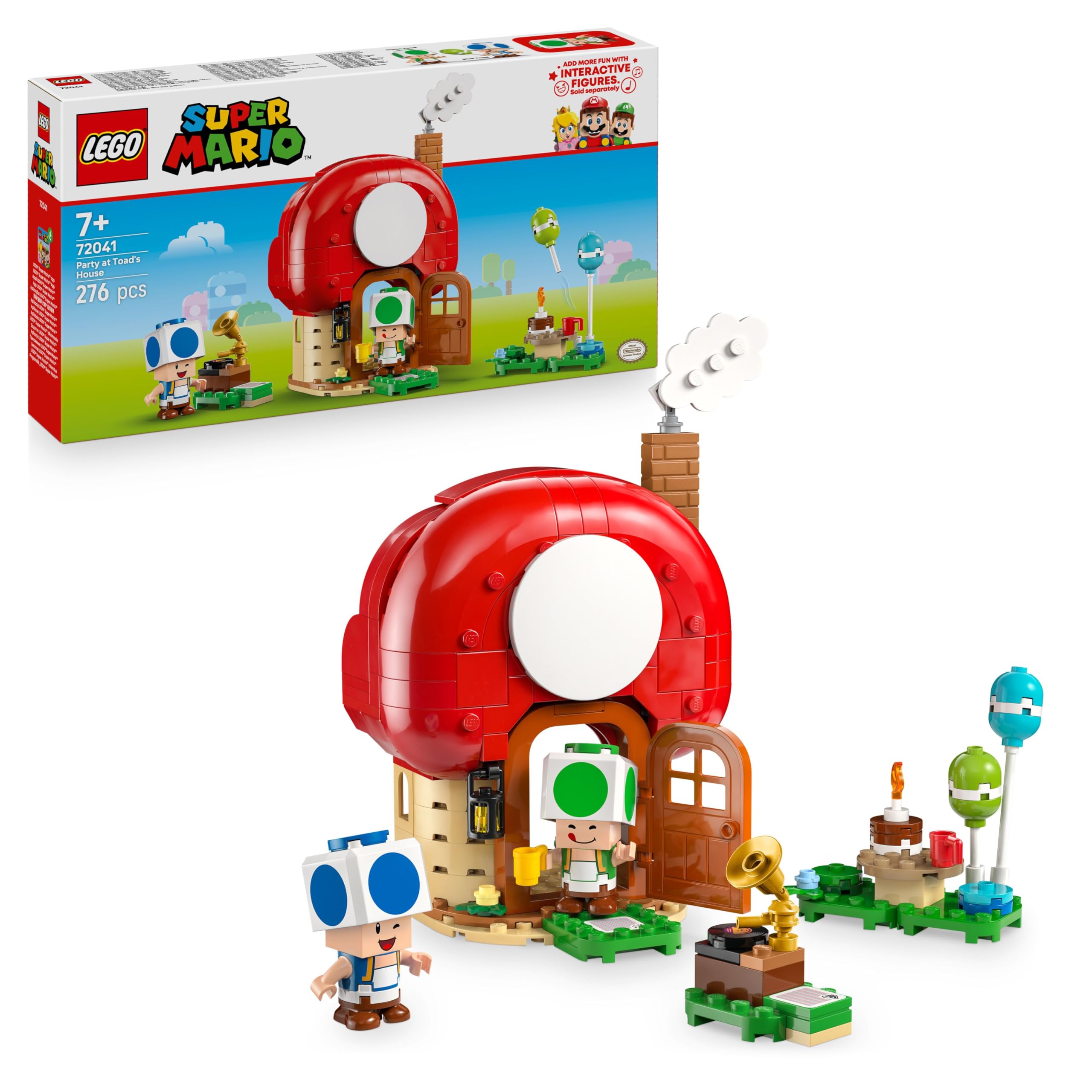 LEGO Super Mario Party at Toad's House Toy - Interactive Set with 2 Figures, a Kitchen, Bedroom & Picnic Table - Gamer Gift for 7+ Year Old Boys & Girls - 72041