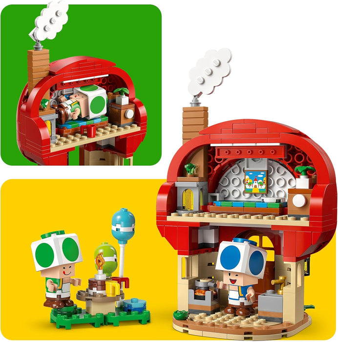 LEGO Super Mario Party at Toad's House Toy - Interactive Set with 2 Figures, a Kitchen, Bedroom & Picnic Table - Gamer Gift for 7+ Year Old Boys & Girls - 72041