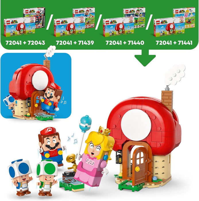 LEGO Super Mario Party at Toad's House Toy - Interactive Set with 2 Figures, a Kitchen, Bedroom & Picnic Table - Gamer Gift for 7+ Year Old Boys & Girls - 72041