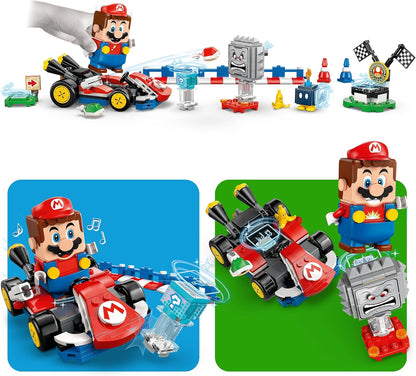 LEGO Mario Kart – Interactive Mario & Standard Kart - Toy Race Course with a Car, 3 Figures, a Podium & Barriers - Gamer Gift for 7+ Year Old Boys & Girls - 72043