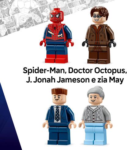LEGO ǀ Marvel Spider-Man Contro Doc Ock: Duello sul Treno - Giocattolo da Esposizione con 4 Minifigure - Regalo da Collezione Da Supereroi per Bambini da 9 Anni in su Fan del Film - 76321