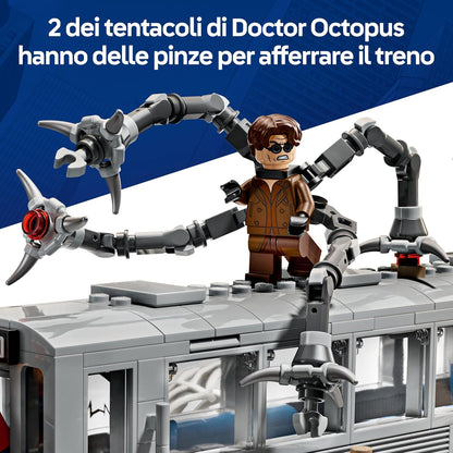 LEGO ǀ Marvel Spider-Man Contro Doc Ock: Duello sul Treno - Giocattolo da Esposizione con 4 Minifigure - Regalo da Collezione Da Supereroi per Bambini da 9 Anni in su Fan del Film - 76321