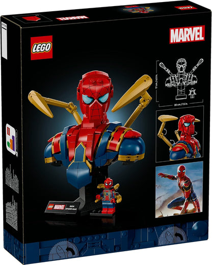 LEGO | Marvel Busto di Iron Spider-Man - Modellino da Esposizione per Adulti con 2 Braccia Mobili, Testa Girevole e Minifigure del Supereroe - Regalo da Collezione per i Fan degli Avengers - 76326
