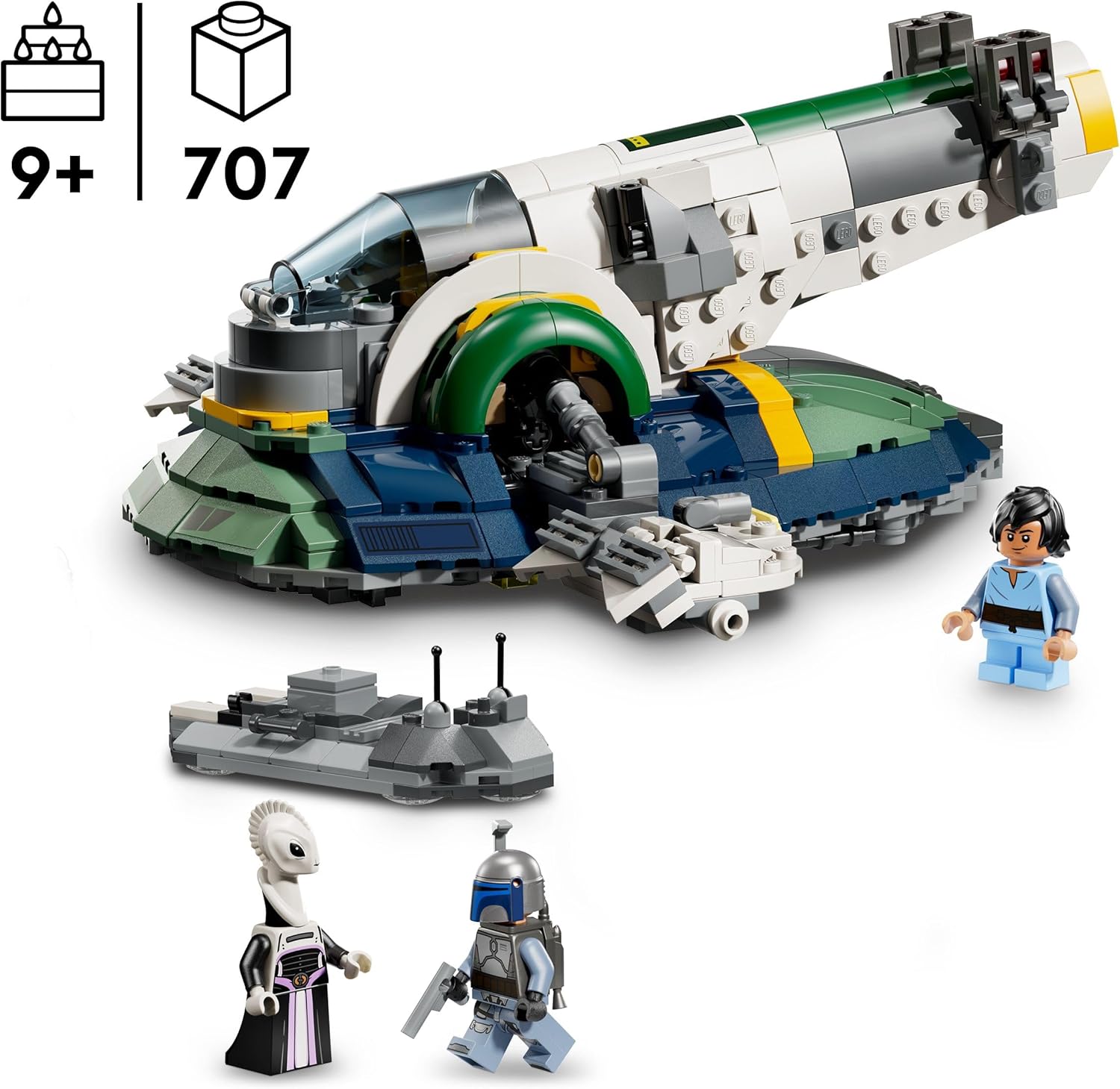 LEGO Star Wars 75433 Jango Fett's Starship - Play & Display Toy with Rotating Wings & 3 Minifigures incl. Boba Fett - Attack of the Clones Gift for 9+ Year Old Boys & Fans
