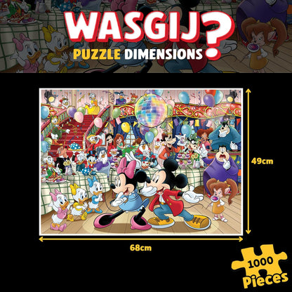 Wasgij Original, Mickey's Party - Disney Themed 1000 Piece Jigsaw Puzzles for Adults - Colourful, Fun, Challenging & Brainteasing 1000 Pc Adults Jigsaw Puzzle - 100% Recycled Cardboard - Jumbo