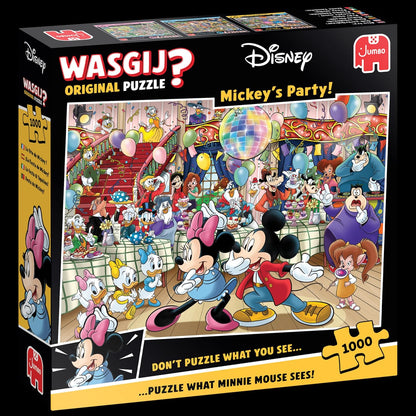 Wasgij Original, Mickey's Party - Disney Themed 1000 Piece Jigsaw Puzzles for Adults - Colourful, Fun, Challenging & Brainteasing 1000 Pc Adults Jigsaw Puzzle - 100% Recycled Cardboard - Jumbo