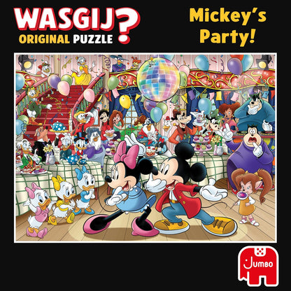 Wasgij Original, Mickey's Party - Disney Themed 1000 Piece Jigsaw Puzzles for Adults - Colourful, Fun, Challenging & Brainteasing 1000 Pc Adults Jigsaw Puzzle - 100% Recycled Cardboard - Jumbo