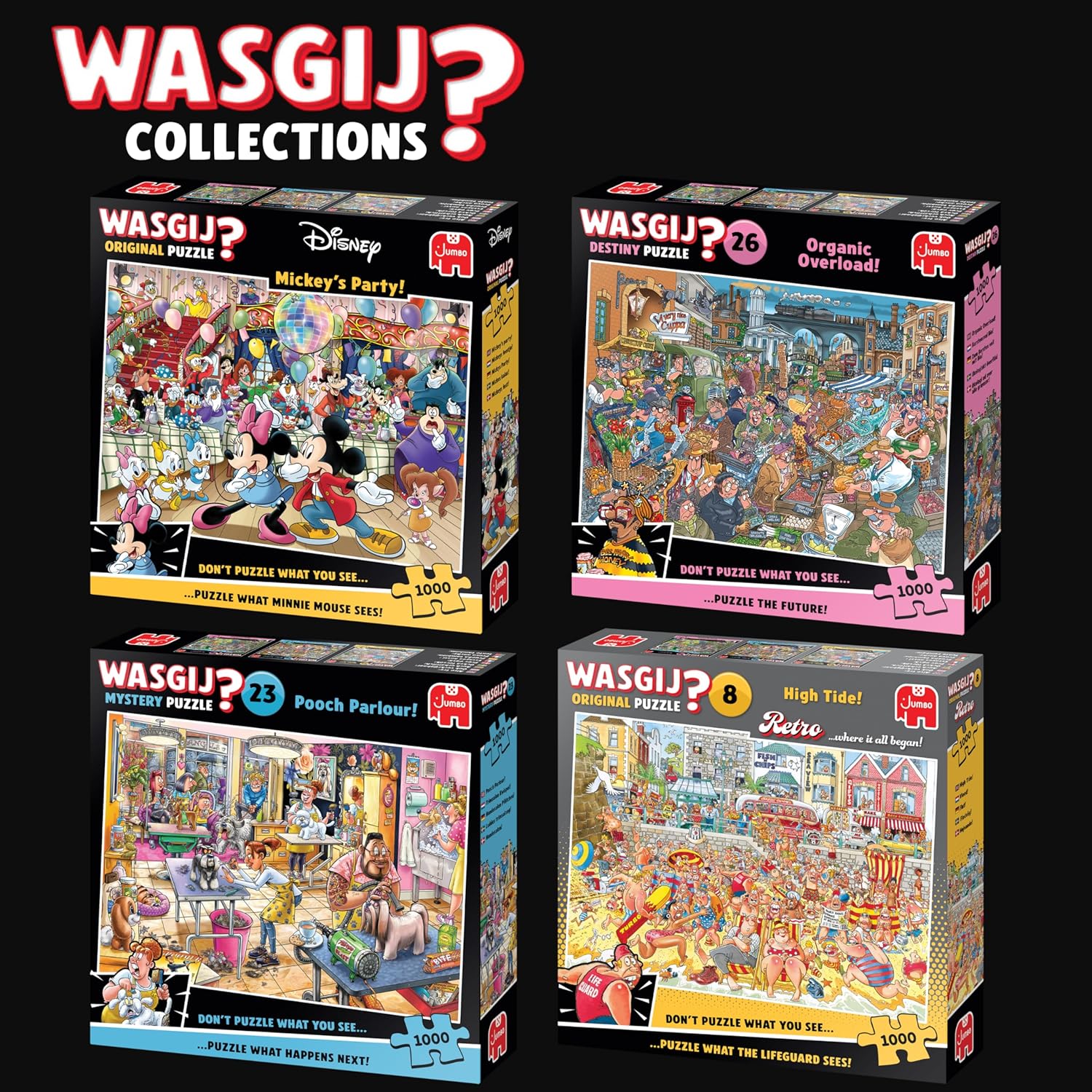 Wasgij Original, Mickey's Party - Disney Themed 1000 Piece Jigsaw Puzzles for Adults - Colourful, Fun, Challenging & Brainteasing 1000 Pc Adults Jigsaw Puzzle - 100% Recycled Cardboard - Jumbo
