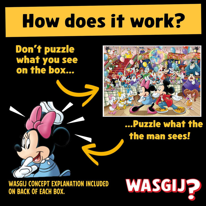 Wasgij Original, Mickey's Party - Disney Themed 1000 Piece Jigsaw Puzzles for Adults - Colourful, Fun, Challenging & Brainteasing 1000 Pc Adults Jigsaw Puzzle - 100% Recycled Cardboard - Jumbo