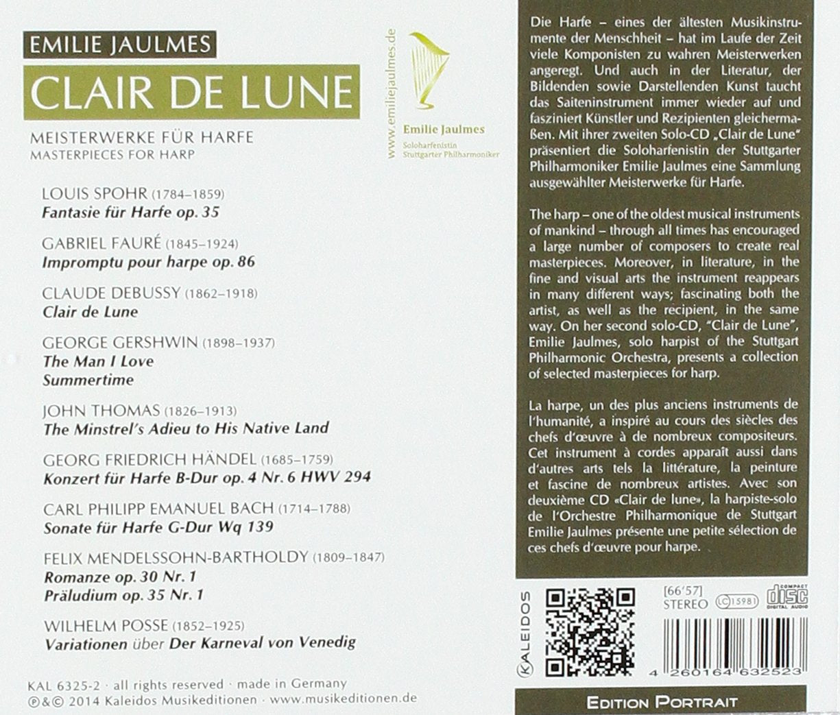Clair De Lune – Meisterwerke Fur Harfe