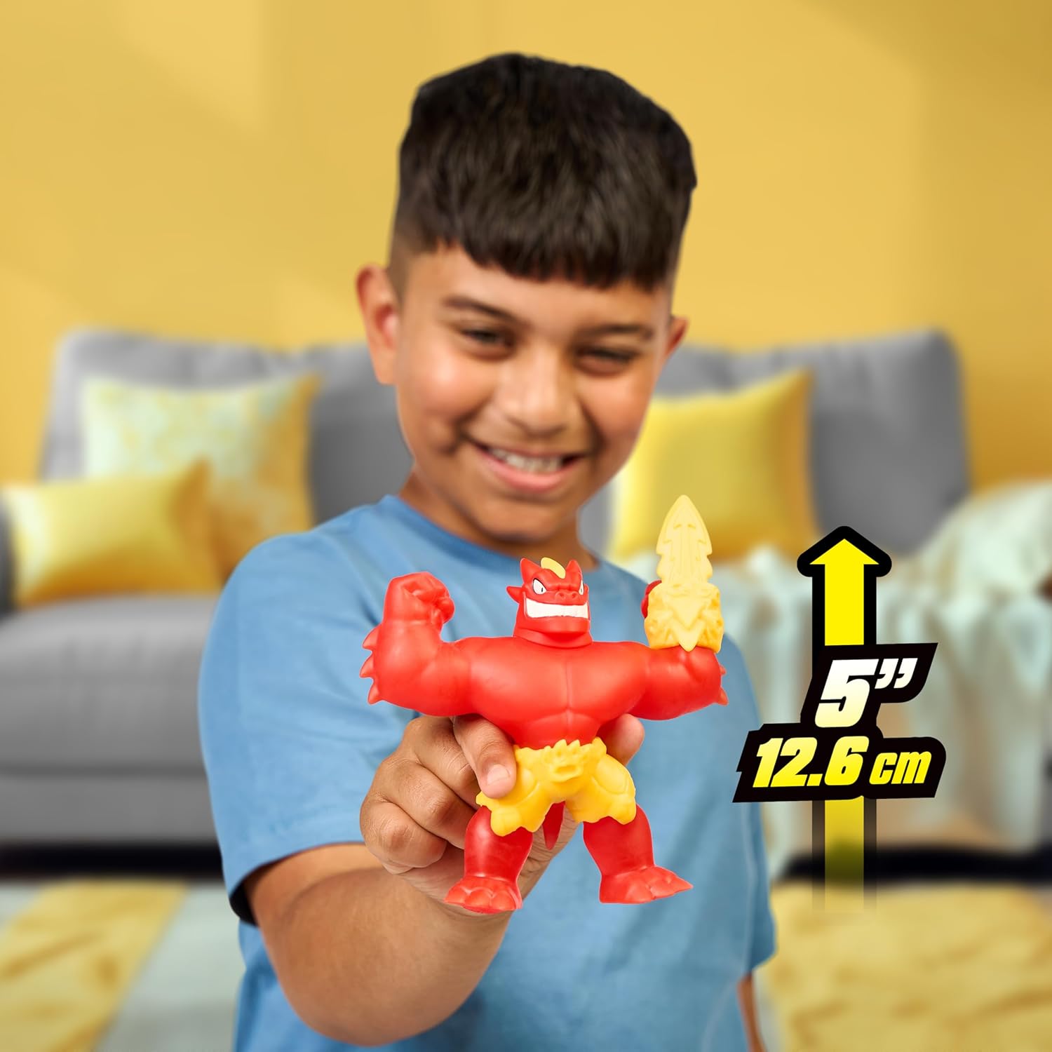 Heroes of Goo Jit Zu Meteor Madness, Stretchy Blazagon Action Figure, With Unique Scrunchy Goo Filling & Battle Gauntlet