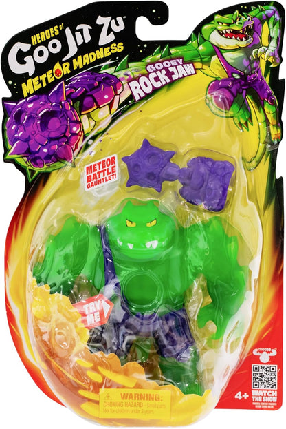 Heroes of Goo Jit Zu Meteor Madness, Stretchy Rock Jaw Action Figure, With Unique Gooey Filling & Battle Gauntlet