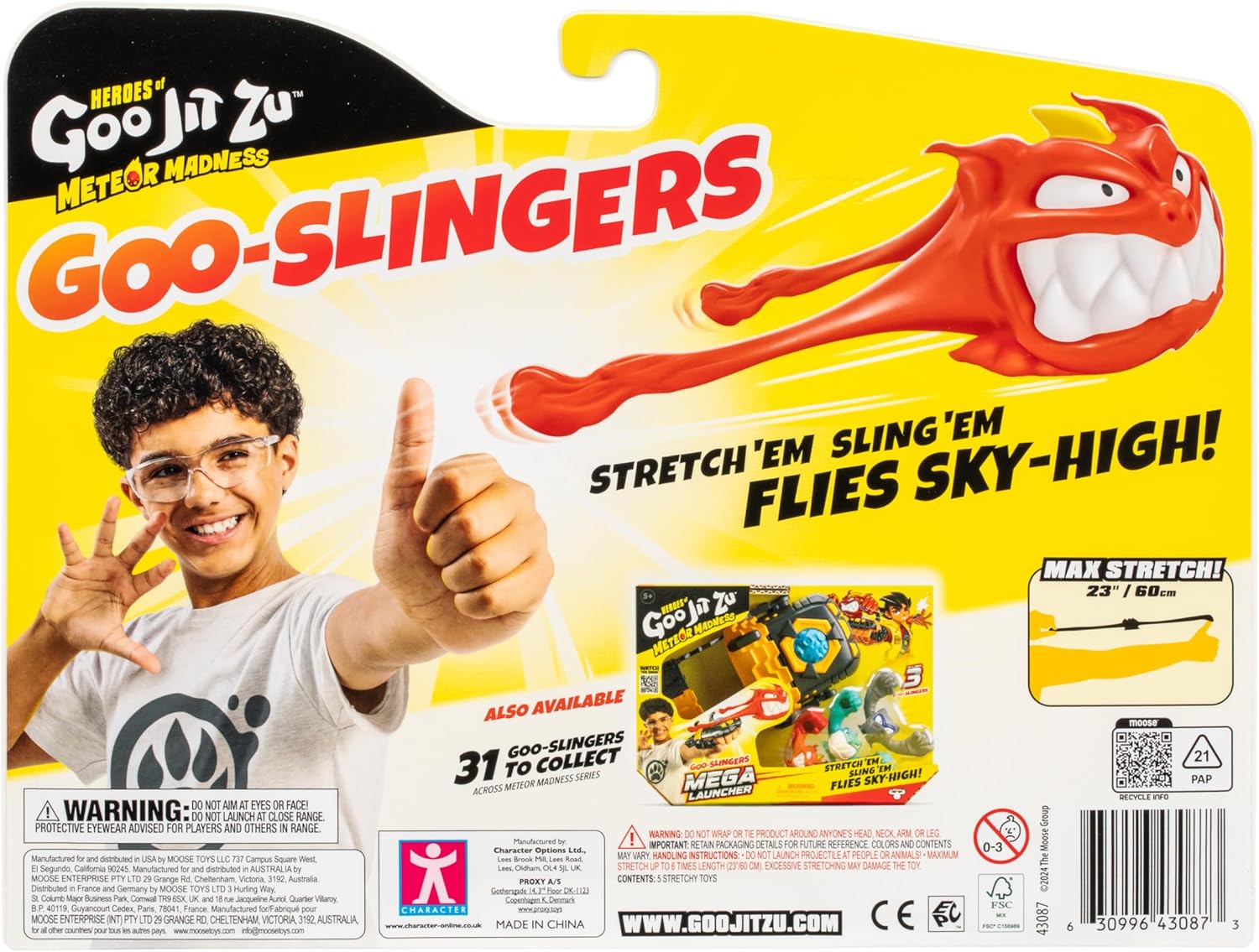 Heroes of Goo Jit Zu Meteor Madness GOO-Slingers, dehne und katapultiere Deine Figuren in die Schlacht für blitzschnelle Blast-Action, 5er-Packung, sammle GOO-Slingers Hyper Blast &