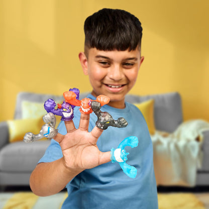 Heroes of Goo Jit Zu Meteor Madness GOO-Slingers, dehne und katapultiere Deine Figuren in die Schlacht für blitzschnelle Blast-Action, 5er-Packung, sammle GOO-Slingers Hyper Blast &