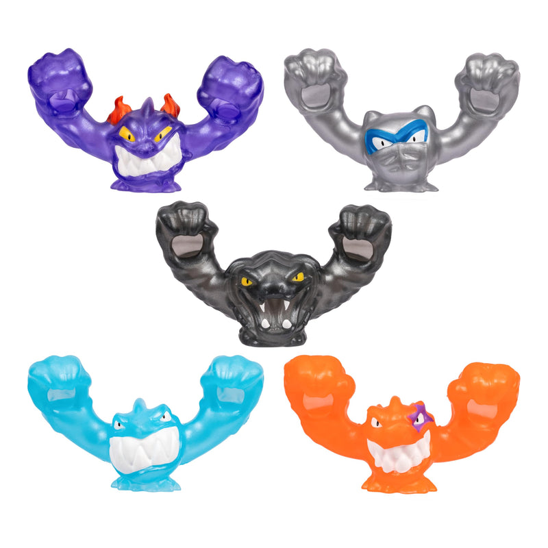Heroes of Goo Jit Zu Meteor Madness GOO-Slingers, dehne und katapultiere Deine Figuren in die Schlacht für blitzschnelle Blast-Action, 5er-Packung, sammle GOO-Slingers Hyper Blast &