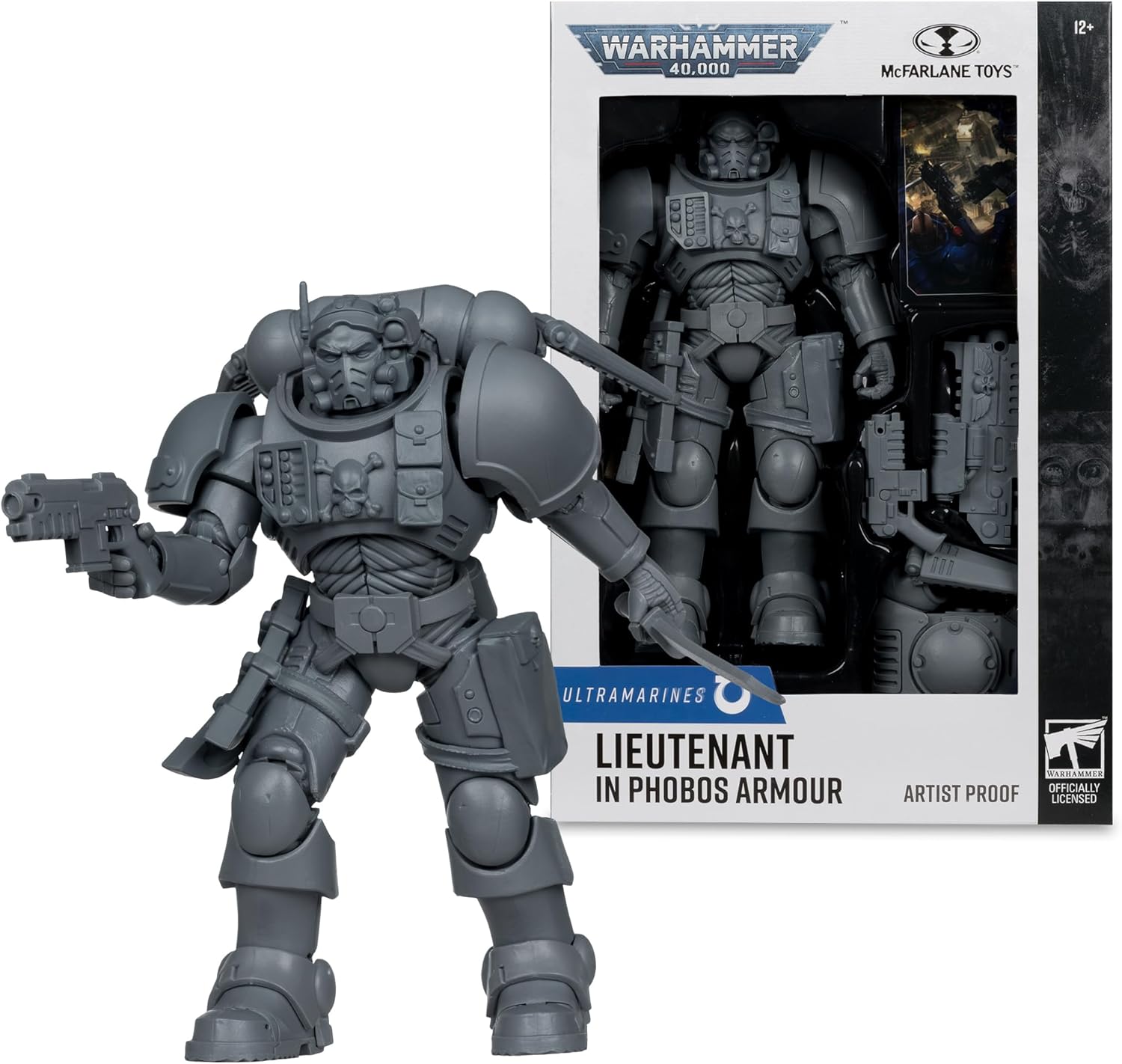 McFarlane Toys - Warhammer 40,000 Lieutenant in Phobos Armour (Ultramarines) Figura a prueba de artistas de 7 pulgadas