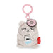Legami - Super Soft Keyring! Plush Keyring, Pendant with Engraved Message and Zinc Carabiner, grey, S, KITTY
