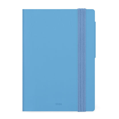 Legami - Small Weekly Diary 2026, Retro Blue, 12 Months, Elastic Closure, Diary from January 2026 to December 2026, in FSC Certified Paper, 9.5 x 13.5 cm
