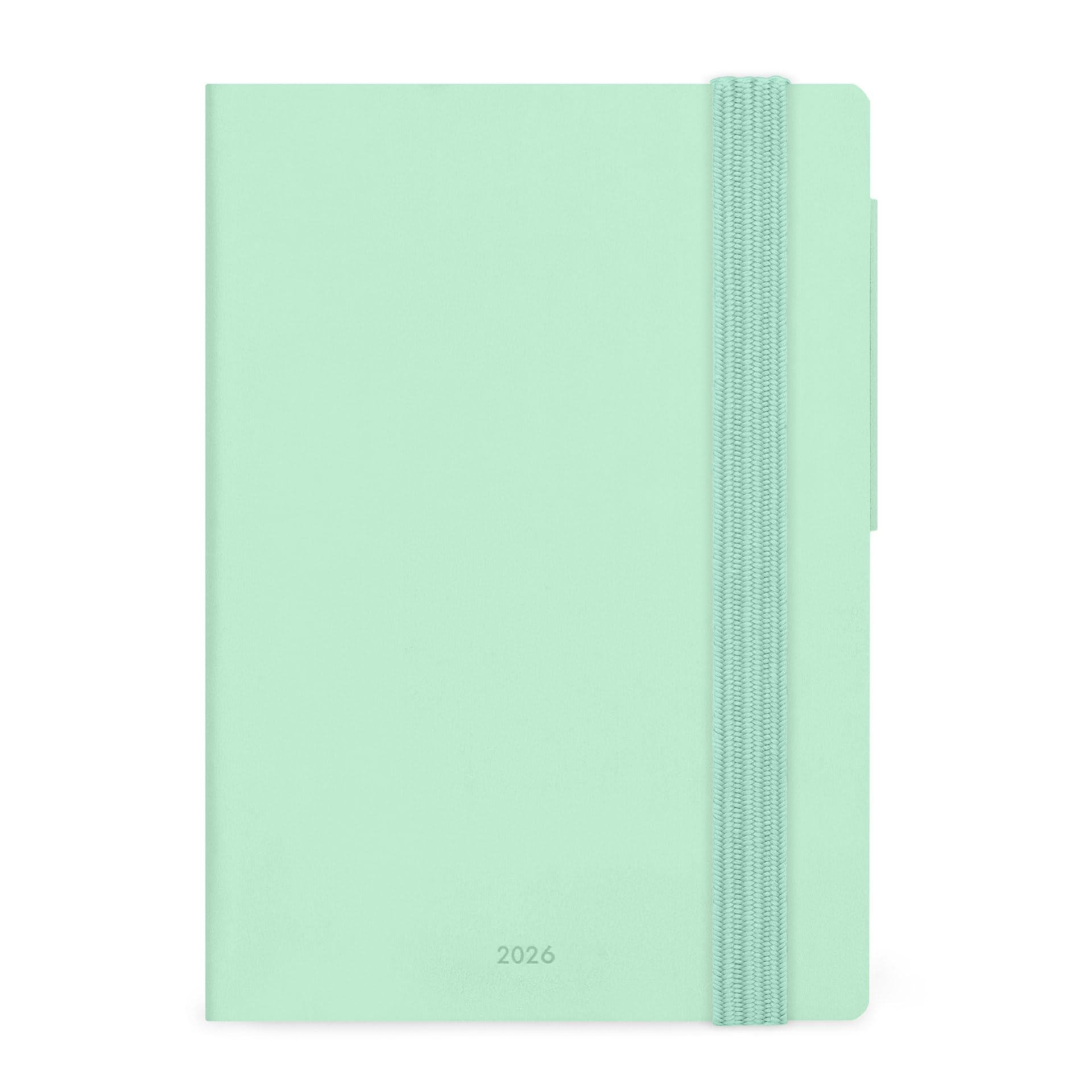 Legami - 2026 Small Daily Diary, Pastel Mint, 12 Months, Elastic Closure, Diary from January 2026 to December 2026, in FSC Certified Paper, 9.5 x 13.5 cm