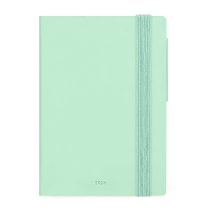 Legami - 2026 Small Daily Diary, Pastel Mint, 12 Months, Elastic Closure, Diary from January 2026 to December 2026, in FSC Certified Paper, 9.5 x 13.5 cm
