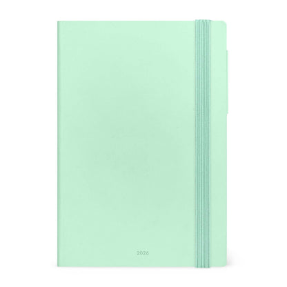 Legami - Medium 2026 Daily Diary, Pastel Mint, 12 Months, Elastic Closure, Diary from January 2026 to December 2026, in FSC Certified Paper, 12 x 18 cm
