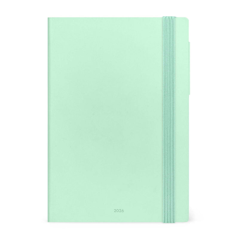 Legami - Medium 2026 Daily Diary, Pastel Mint, 12 Months, Elastic Closure, Diary from January 2026 to December 2026, in FSC Certified Paper, 12 x 18 cm