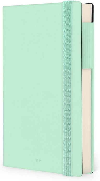 Legami - Medium 2026 Daily Diary, Pastel Mint, 12 Months, Elastic Closure, Diary from January 2026 to December 2026, in FSC Certified Paper, 12 x 18 cm