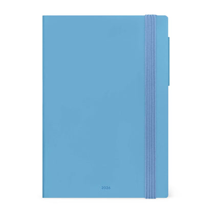 Legami - Medium 2026 Daily Diary, Retro Blue, 12 Months, Elastic Closure, Diary from January 2026 to December 2026, in FSC Certified Paper, 12 x 18 cm