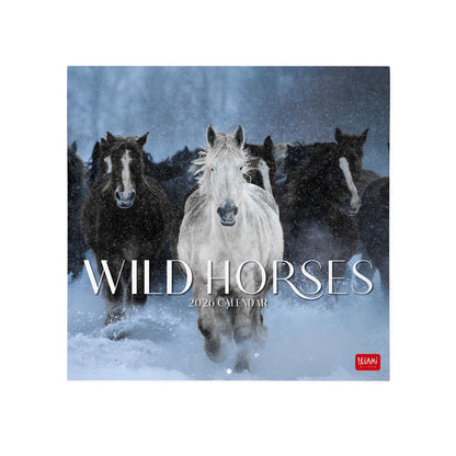 Legami - 2026 Wild Horses Wall Calendar, Large Wall Calendar, 12 Months and Year Planner, in 6 Languages, Space for Notes, Zodiac Signs, International Holidays, 30 x 29 cm