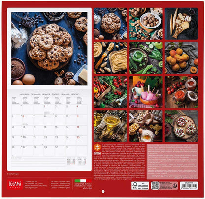 Legami - Wall Calendar 2026, Kitchen, Large Wall Calendar, 12 Months and Year Planner, in 6 Languages, Space for Notes, Zodiac Signs, International Holidays, 30 x 29 cm