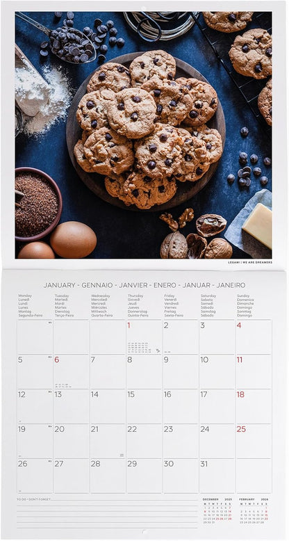 Legami - Wall Calendar 2026, Kitchen, Large Wall Calendar, 12 Months and Year Planner, in 6 Languages, Space for Notes, Zodiac Signs, International Holidays, 30 x 29 cm