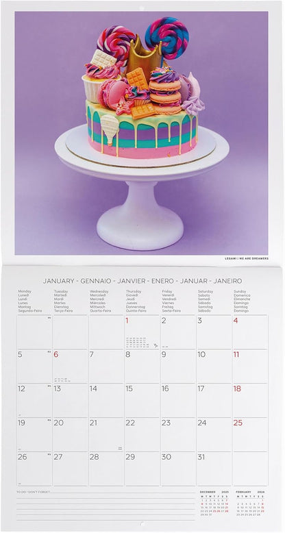 Legami - Wall Calendar 2026, Live Colourfully, Large Wall Calendar, 12 Months and Year Planner in 6 Languages, Space for Notes, Zodiac Signs, International Holidays, 30 x 29 cm