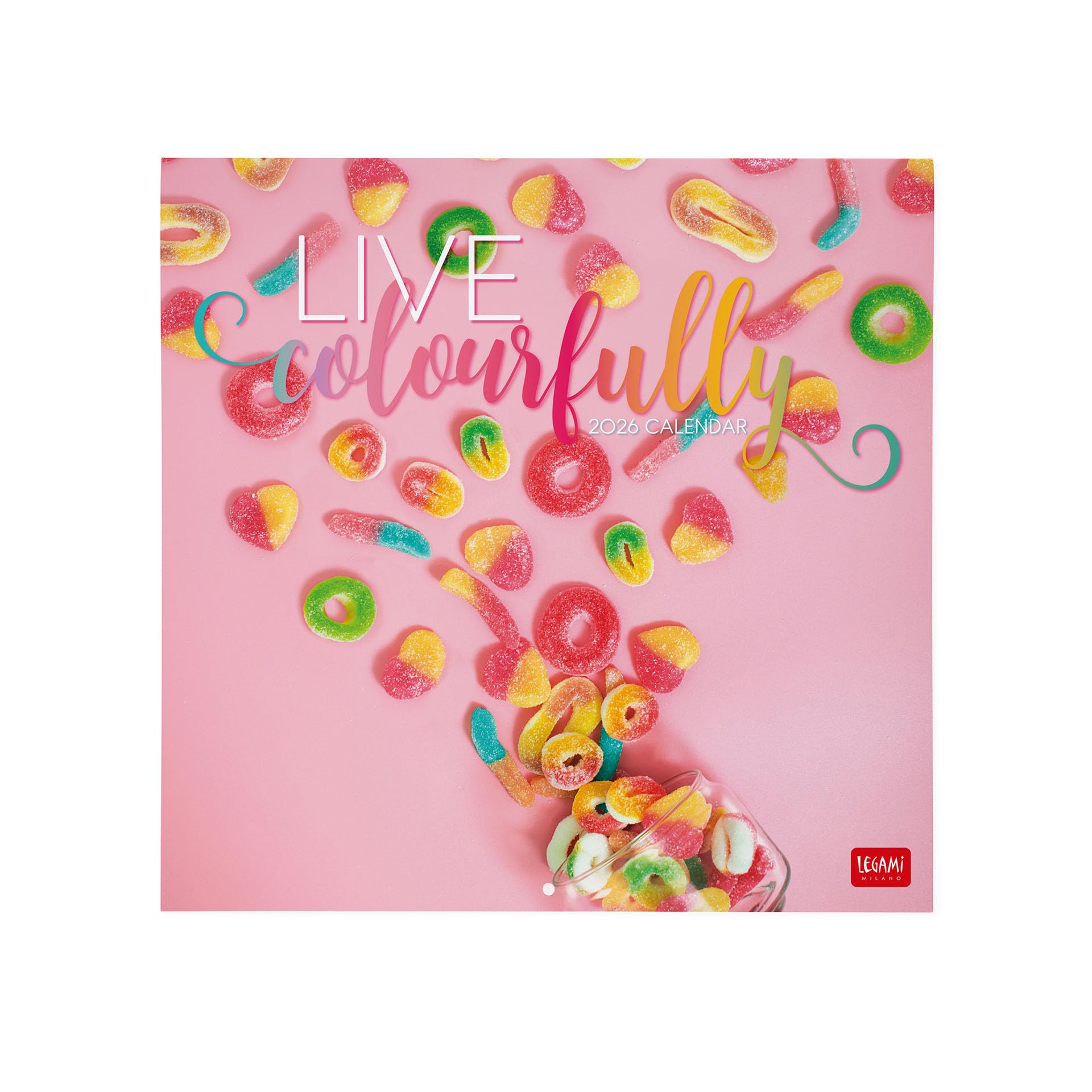 Legami - Wall Calendar 2026, Live Colourfully, Large Wall Calendar, 12 Months and Year Planner in 6 Languages, Space for Notes, Zodiac Signs, International Holidays, 30 x 29 cm