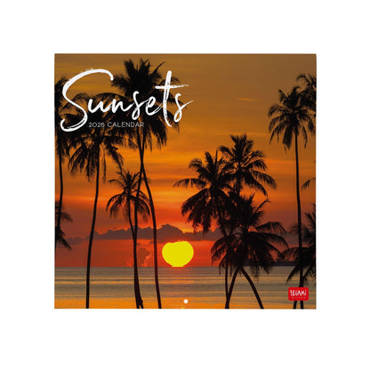 Legami - Wall Calendar 2026, Sunsets, Large Wall Calendar 12 Months and Year Planner in 6 Languages, Space for Notes, Zodiac Signs, International Holidays, 30 x 29 cm