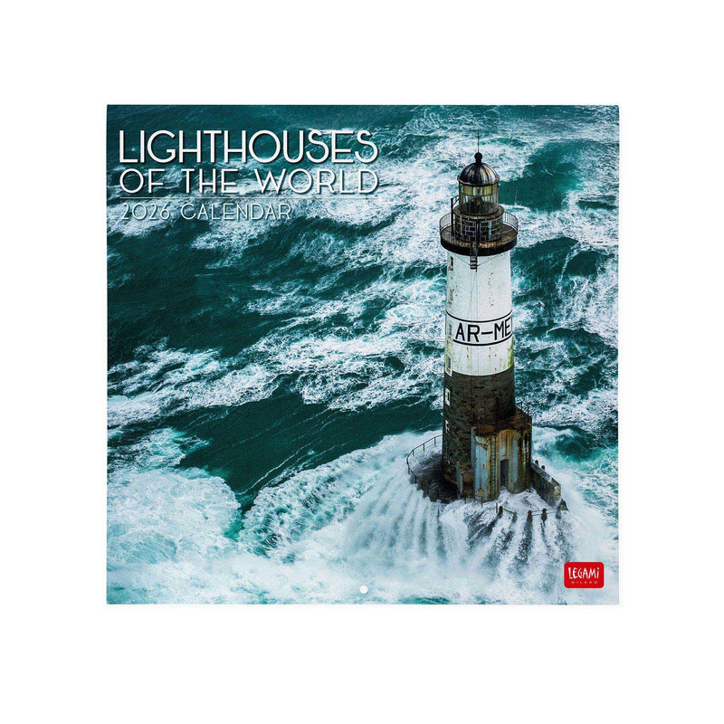 Legami - 2026 Wall Calendar, Lighthouses Large Wall Calendar, 12 Months and Year Planner, in 6 Languages, Space for Notes, Zodiac Signs, International Holidays, 30 x 29 cm