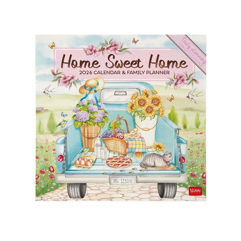 Legami - Wall Calendar 2026, Home Sweet Home, Large Wall Calendar 12 Months and Year Planner in English, Space for Notes, Zodiac Signs, International Holidays, 30 x 29 cm