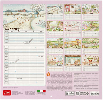 Legami - Wall Calendar 2026, Home Sweet Home, Large Wall Calendar 12 Months and Year Planner in English, Space for Notes, Zodiac Signs, International Holidays, 30 x 29 cm